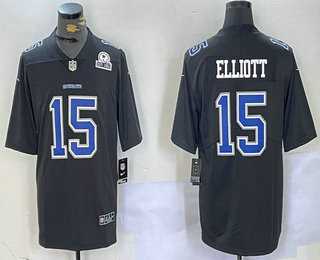 Men%27s Dallas Cowboys #15 Ezekiel Elliott Black Throwback With 1960 Patch Vapor Limited Stitched Jersey->cincinnati bengals->NFL Jersey